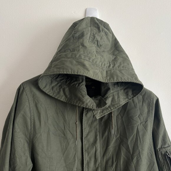 Alpha Industries Olive Green Fishtail Parka Military Coat /Jacket Medium- Large - Picture 2 of 13